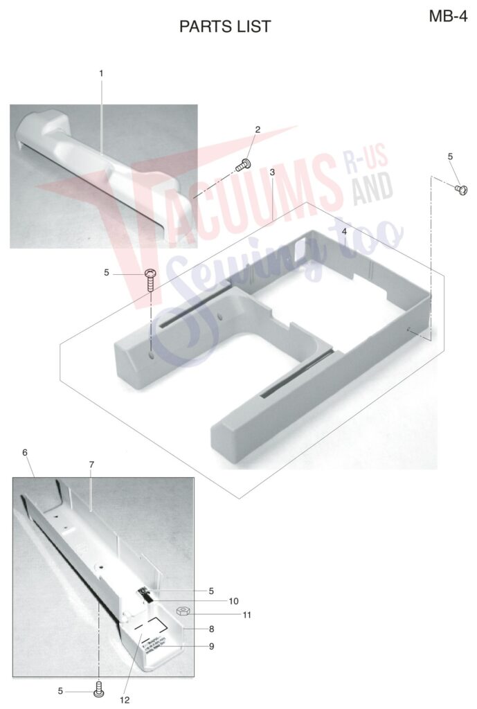 Janome MB4 exploded schematic diagram (page 16)