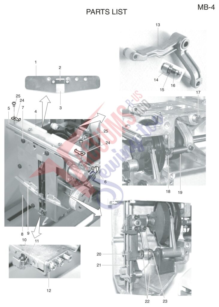 Janome MB4 exploded schematic diagram (page 20)