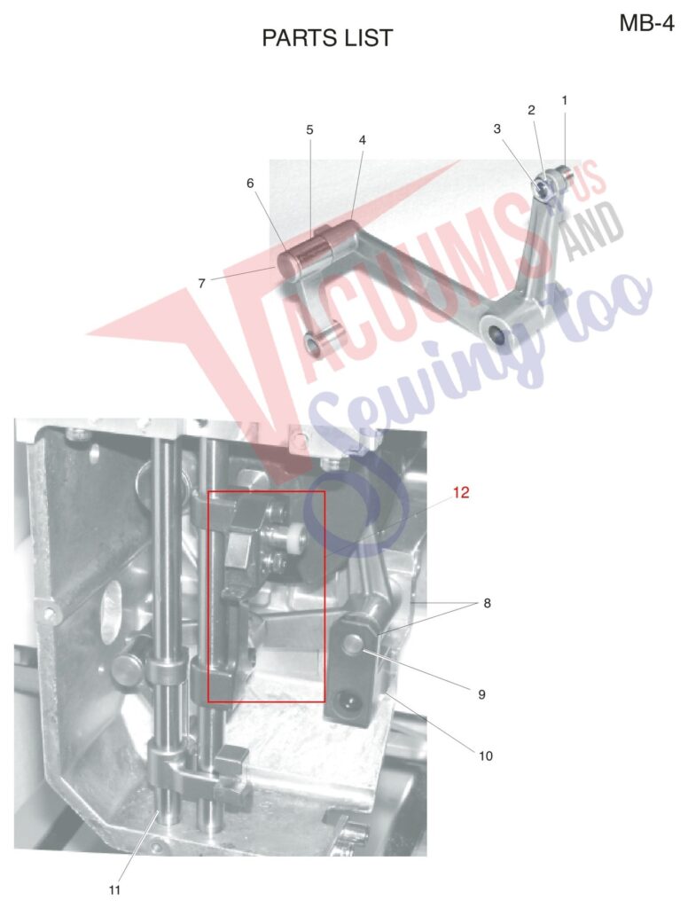 Janome MB4 exploded schematic diagram (page 21)