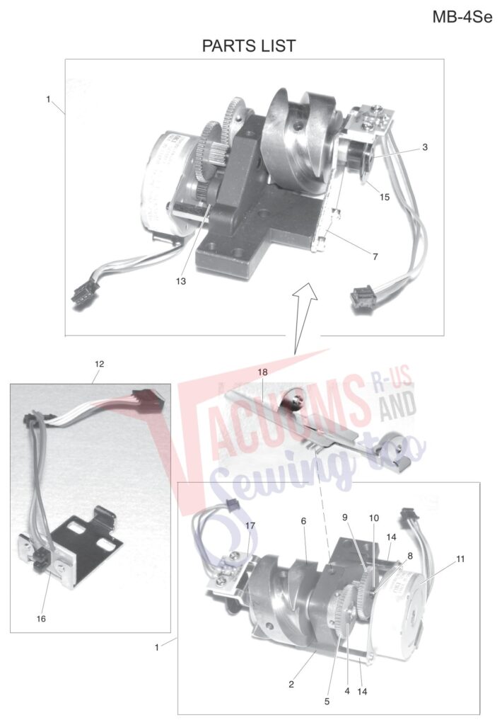 Janome MB4SE V3 exploded schematic diagram (page 2)