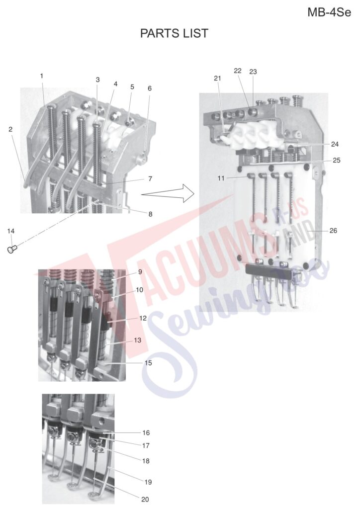 Janome MB4SE V3 exploded schematic diagram (page 3)