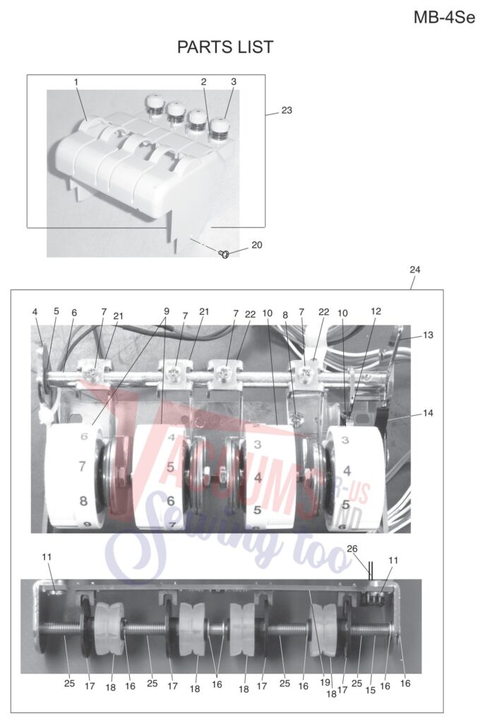 Janome MB4SE V3 exploded schematic diagram (page 6)