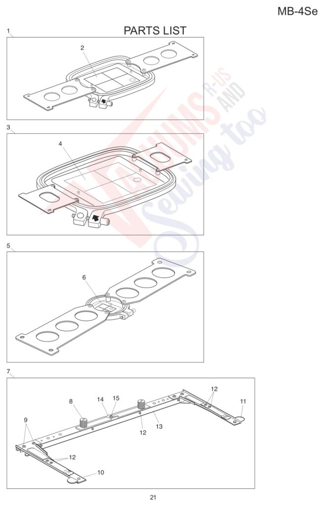 Janome MB4SE V3 exploded schematic diagram (page 14)