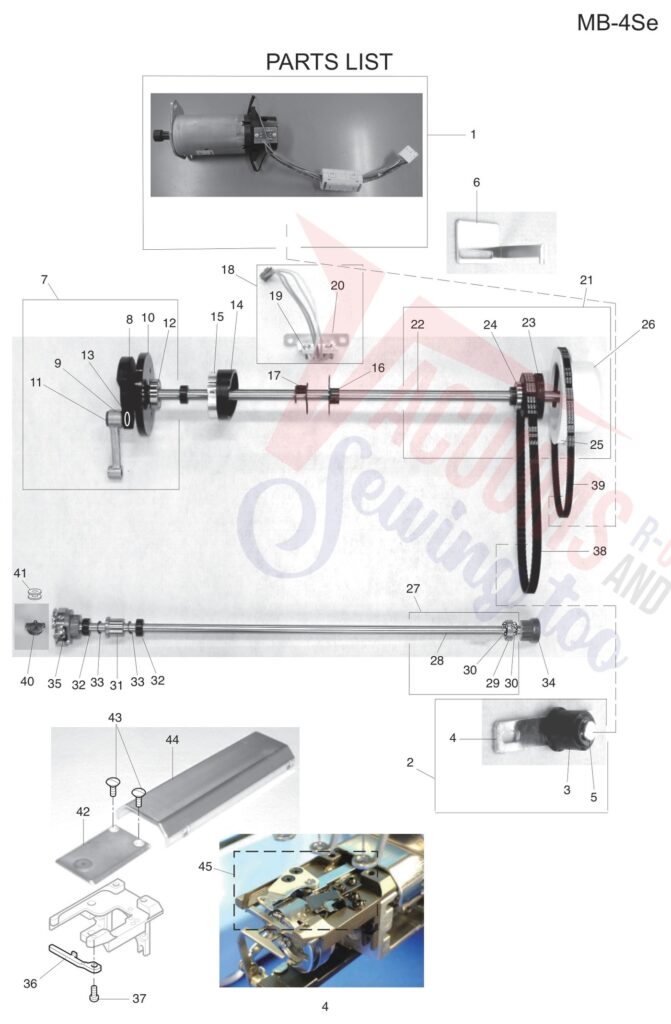 Janome MB4SE V3 exploded schematic diagram (page 19)