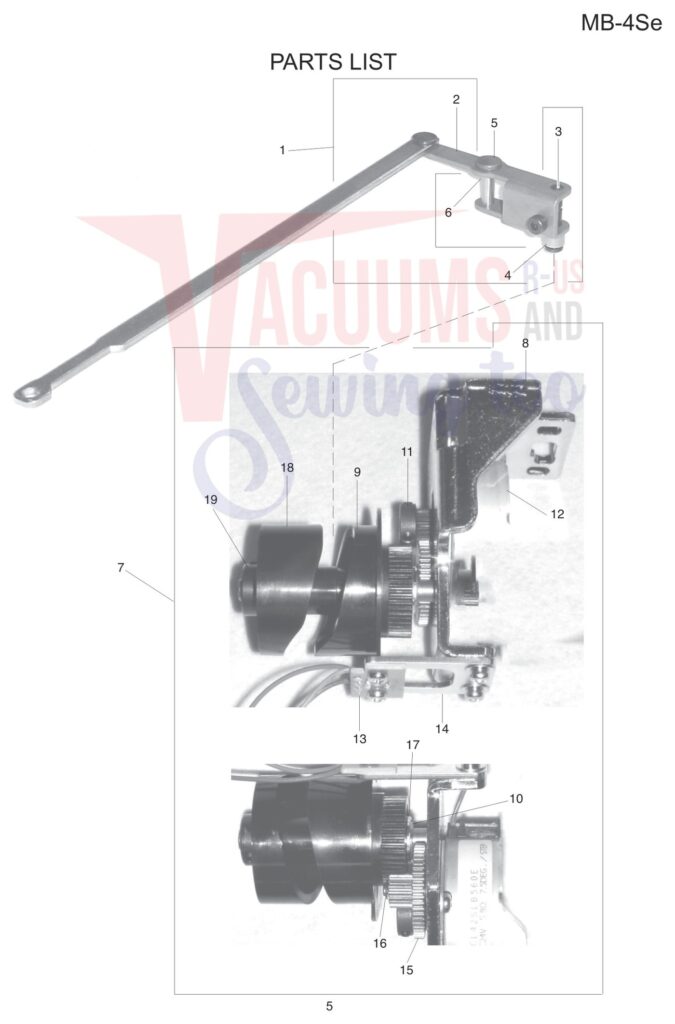 Janome MB4SE V3 exploded schematic diagram (page 20)