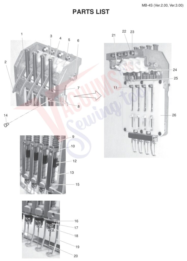 Janome MB4S V2 exploded schematic diagram (page 2)