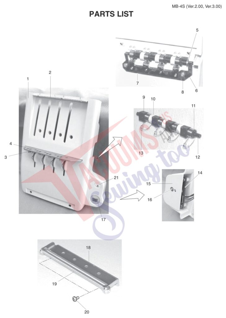 Janome MB4S V2 exploded schematic diagram (page 3)