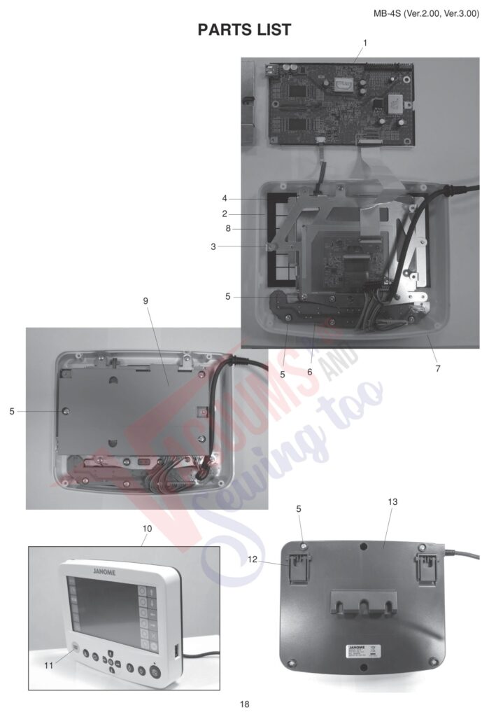 Janome MB4S V2 exploded schematic diagram (page 10)