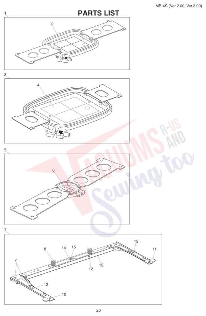 Janome MB4S V2 exploded schematic diagram (page 13)