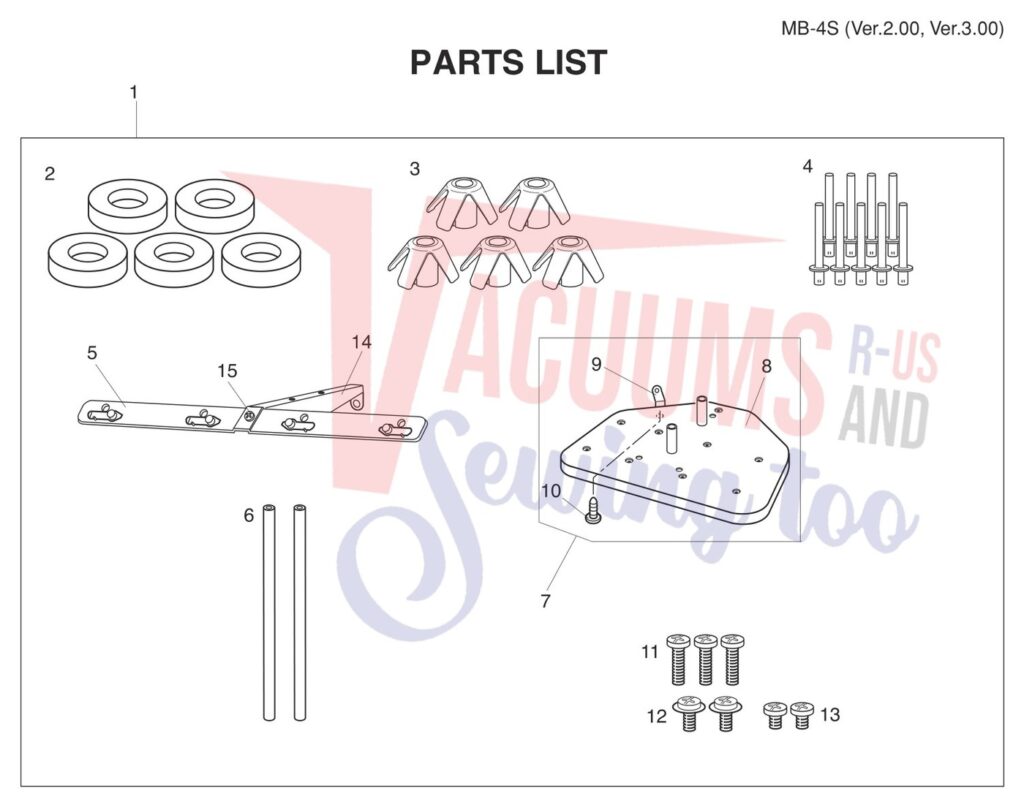 Janome MB4S V2 exploded schematic diagram (page 14)