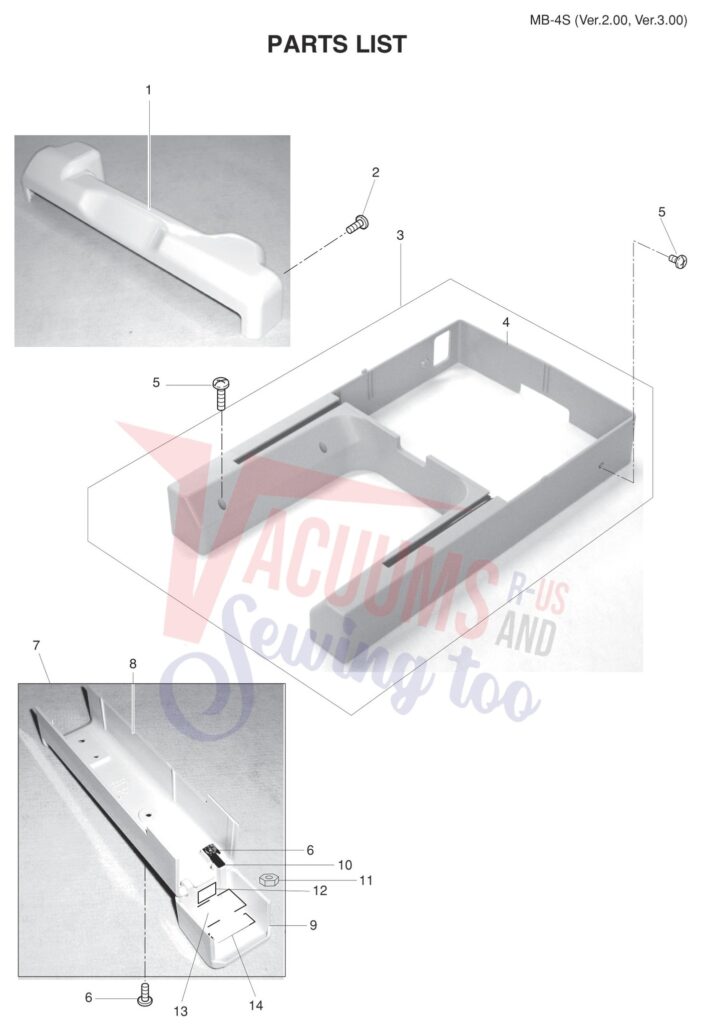 Janome MB4S V2 exploded schematic diagram (page 16)