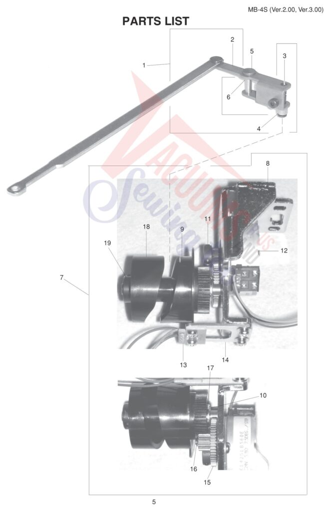Janome MB4S V2 exploded schematic diagram (page 18)