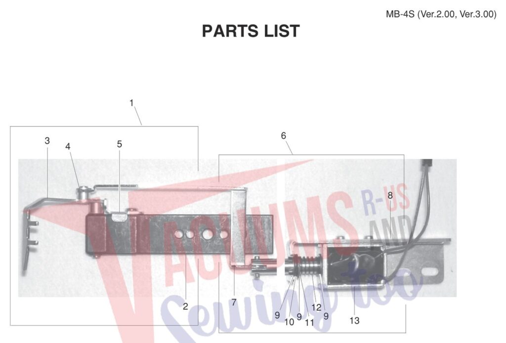 Janome MB4S V2 exploded schematic diagram (page 19)