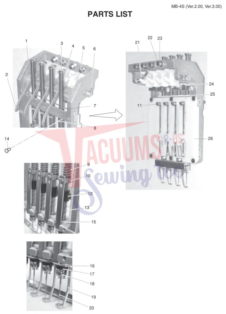 Janome MB4S V3 exploded schematic diagram (page 2)