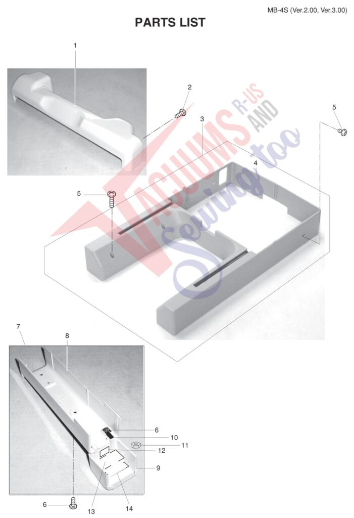 Janome MB4S V3 exploded schematic diagram (page 16)
