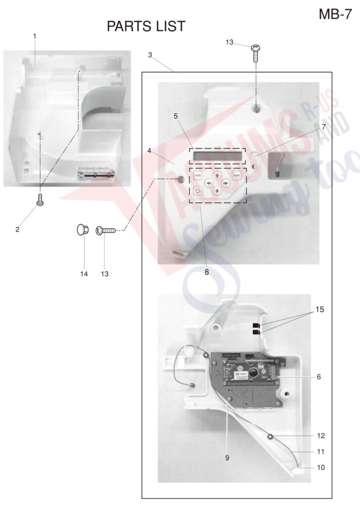 Janome MB7 exploded schematic diagram (page 1)