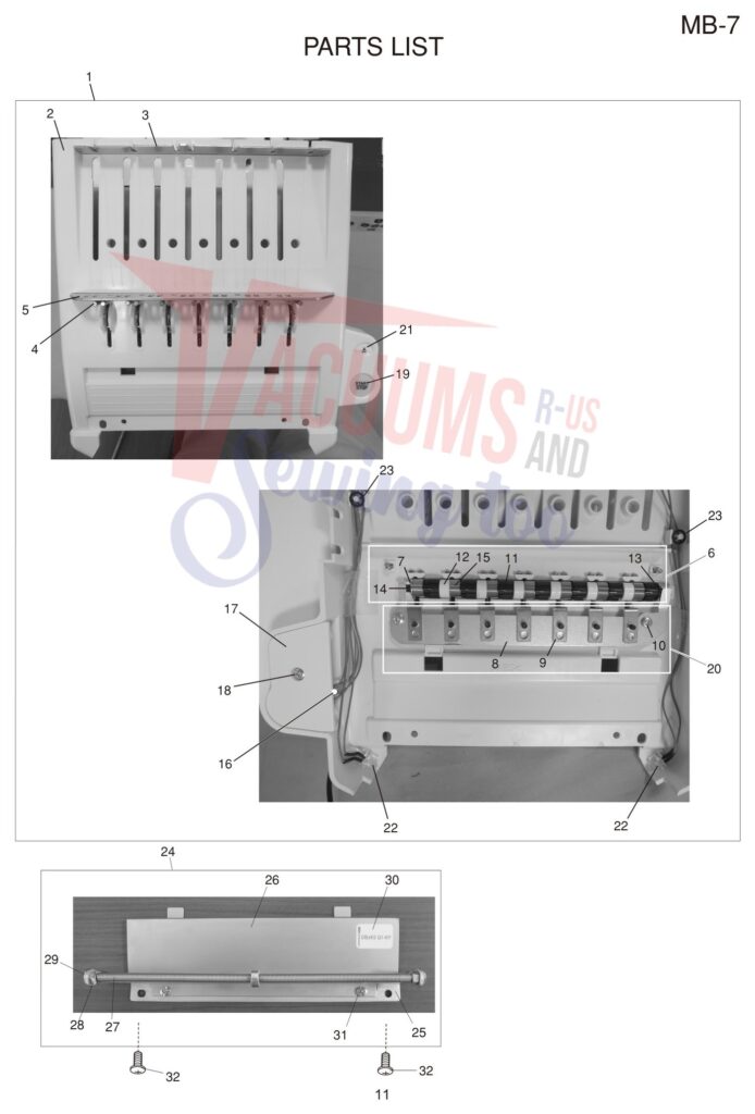 Janome MB7 exploded schematic diagram (page 3)