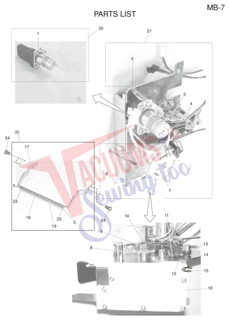 Janome MB7 exploded schematic diagram (page 4)