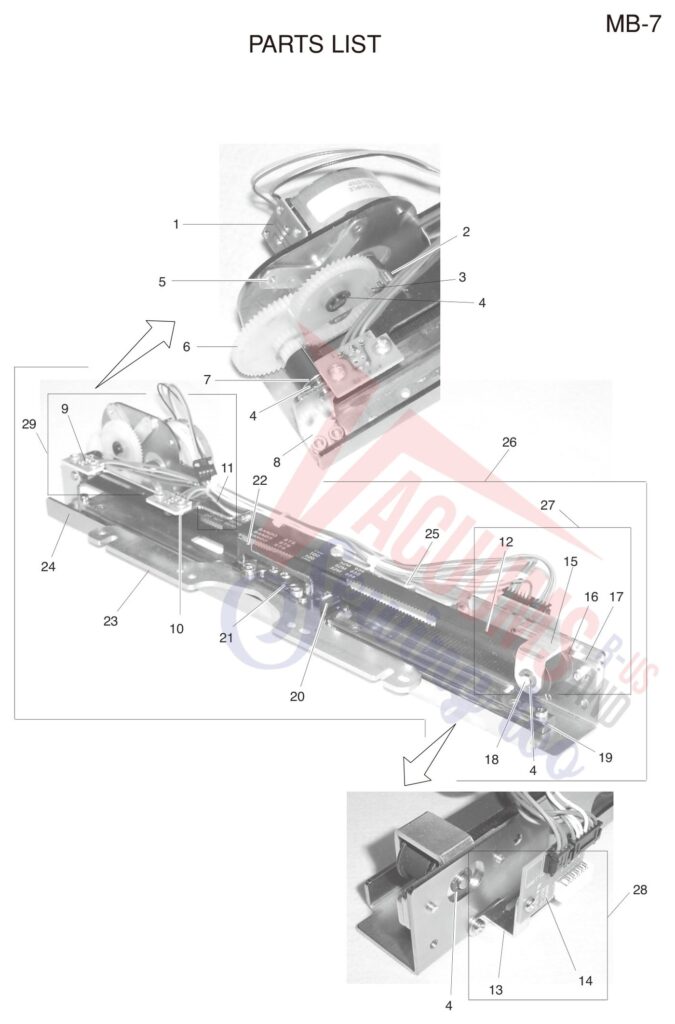 Janome MB7 exploded schematic diagram (page 6)