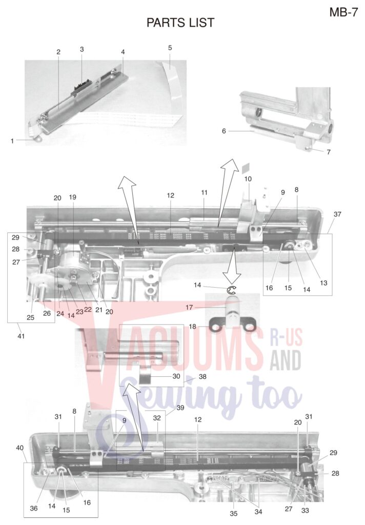 Janome MB7 exploded schematic diagram (page 7)