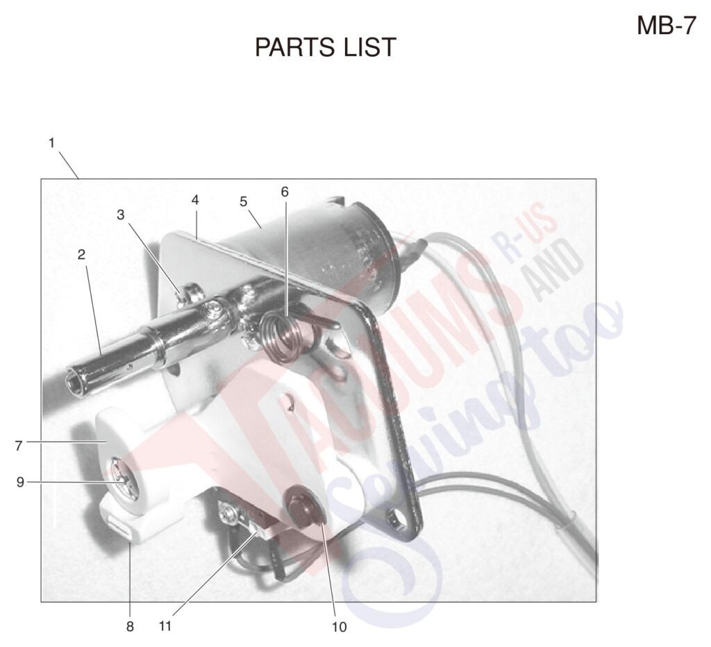 Janome MB7 exploded schematic diagram (page 11)