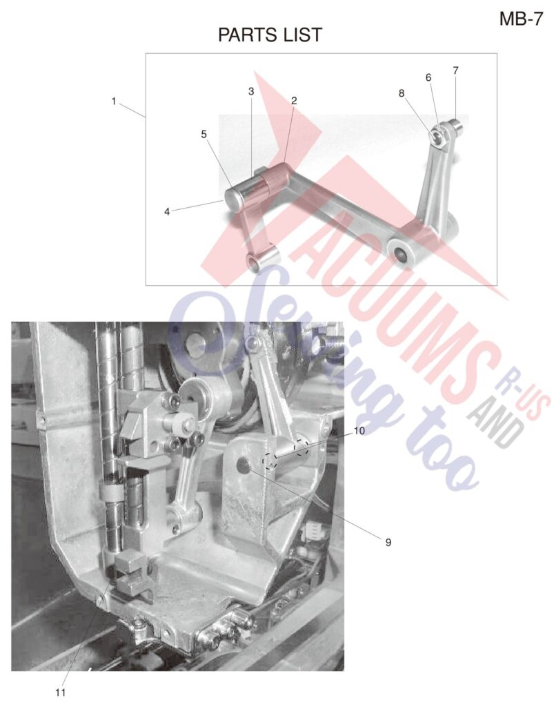 Janome MB7 exploded schematic diagram (page 21)