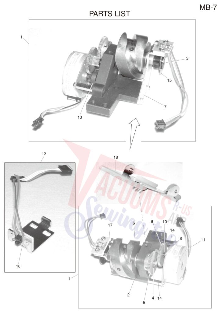 Janome MB7 exploded schematic diagram (page 22)