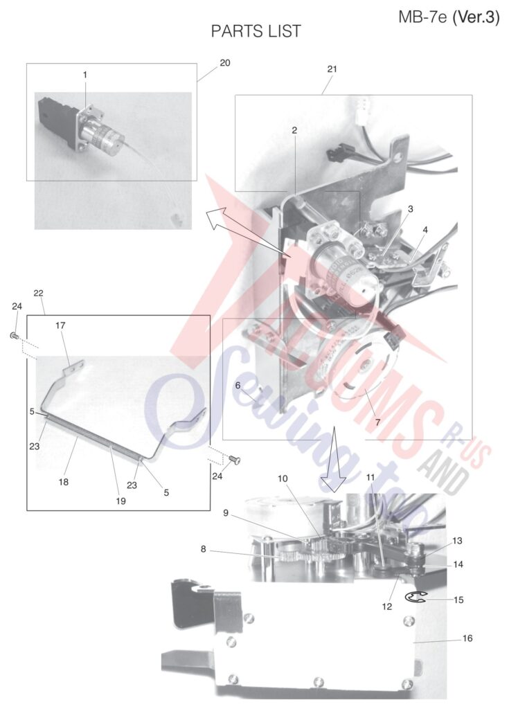 Janome MB7 V3 exploded schematic diagram (page 4)