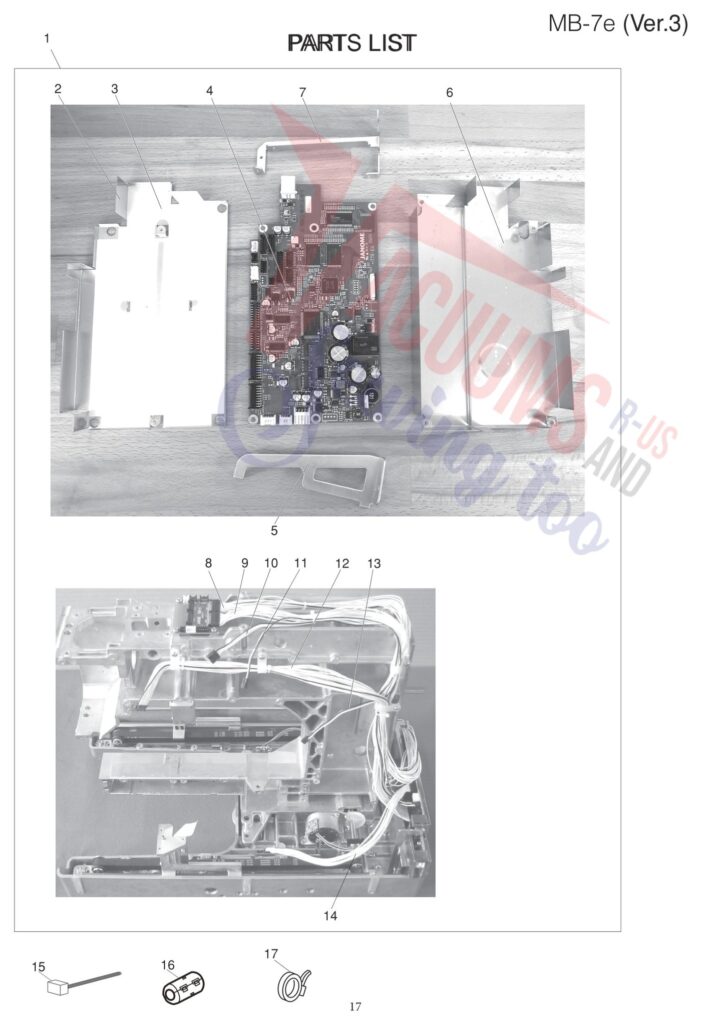 Janome MB7 V3 exploded schematic diagram (page 9)