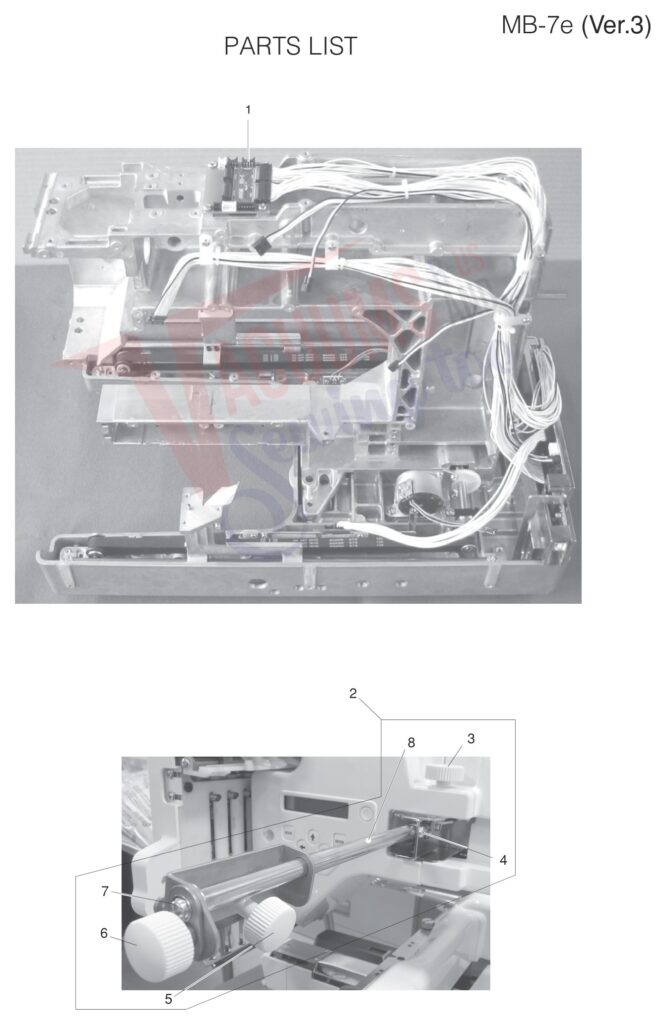 Janome MB7 V3 exploded schematic diagram (page 10)