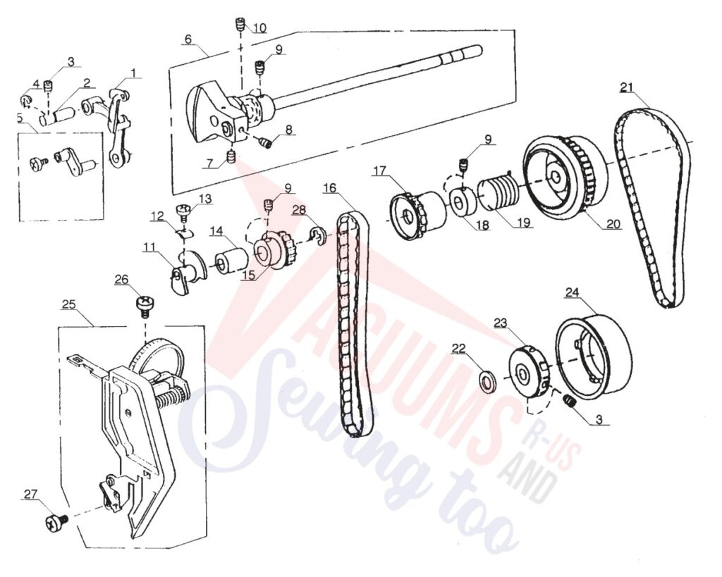 Janome MC2400 exploded schematic diagram (page 3)