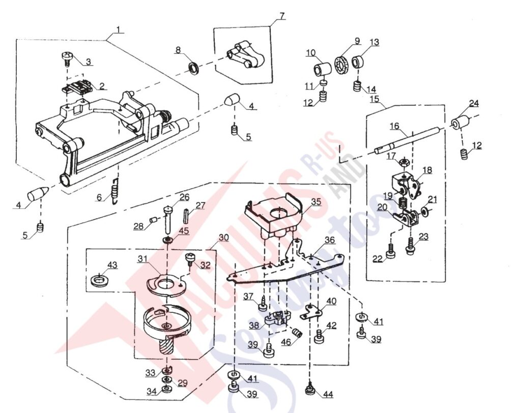 Janome MC2400 exploded schematic diagram (page 7)