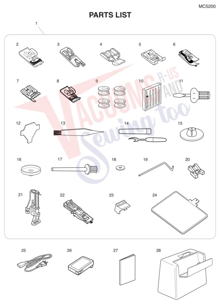 Janome MC5200 exploded schematic diagram (page 3)