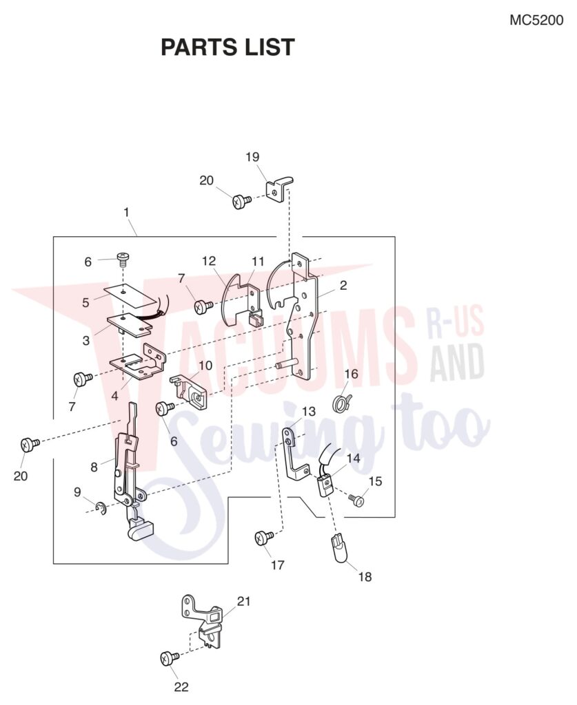 Janome MC5200 exploded schematic diagram (page 4)