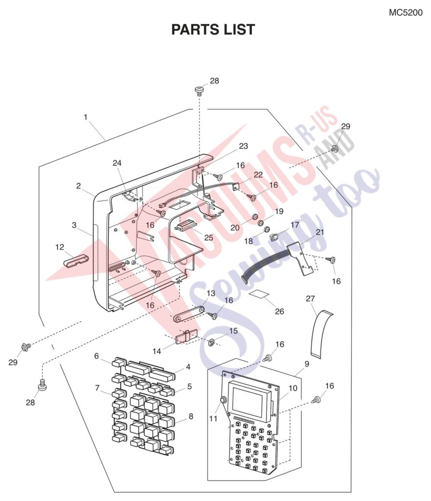 Janome MC5200 exploded schematic diagram (page 7)