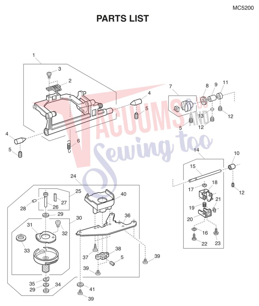 Janome MC5200 exploded schematic diagram (page 11)