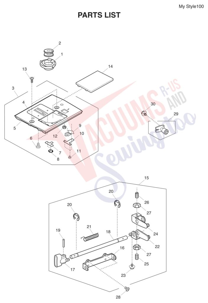 Janome MYSTYLE100 exploded schematic diagram (page 4)