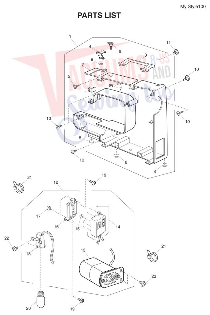 Janome MYSTYLE100 exploded schematic diagram (page 7)