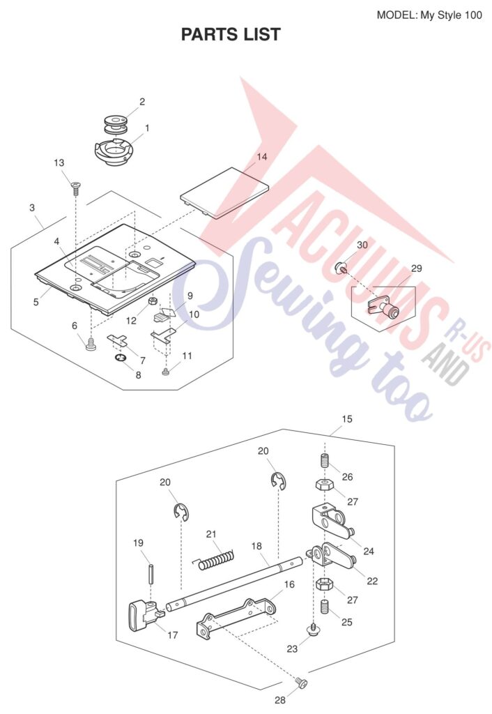 Janome MYSTYLE100 V2 exploded schematic diagram (page 4)
