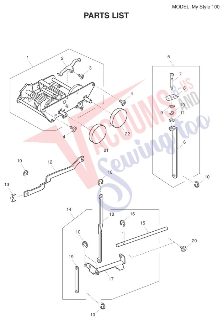 Janome MYSTYLE100 V2 exploded schematic diagram (page 5)