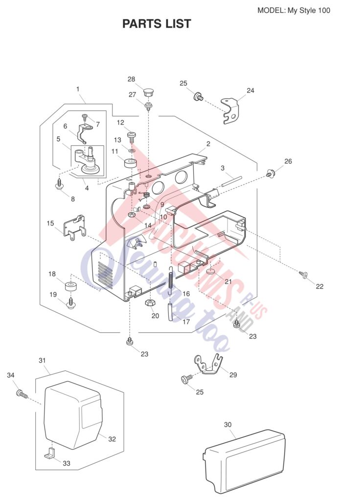 Janome MYSTYLE100 V2 exploded schematic diagram (page 6)