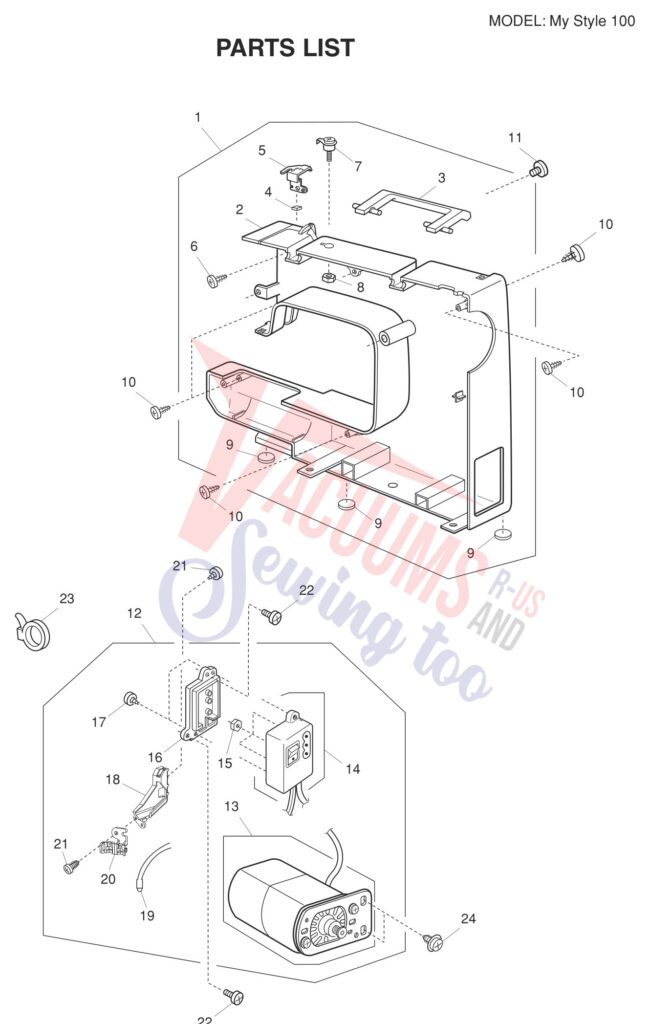 Janome MYSTYLE100 V2 exploded schematic diagram (page 7)