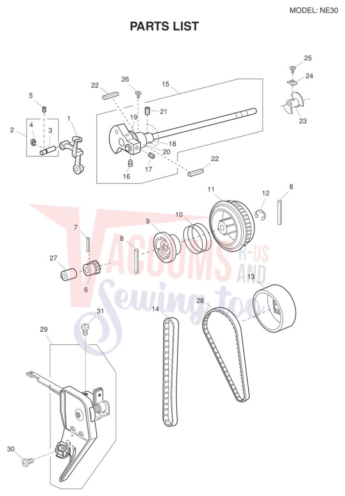 Necchi NE30 exploded schematic diagram (page 4)