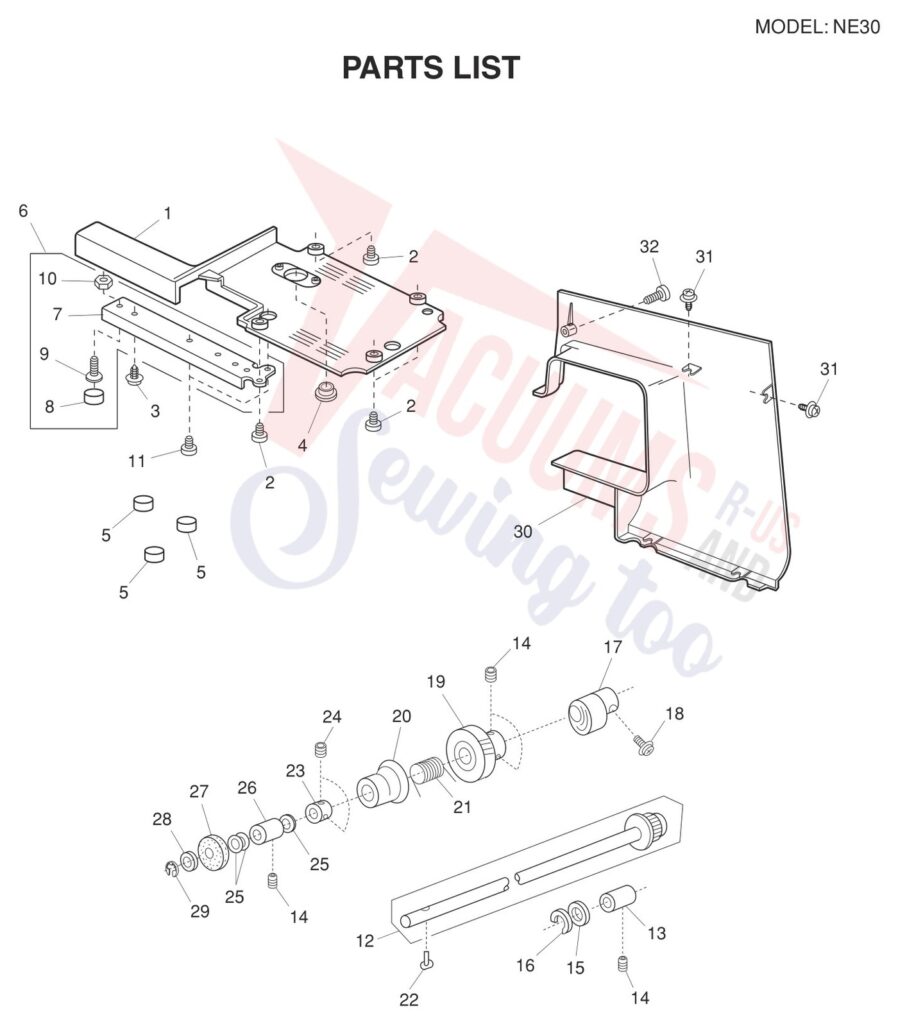 Necchi NE30 exploded schematic diagram (page 5)