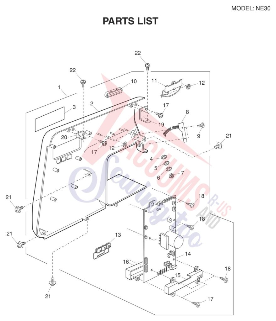 Necchi NE30 exploded schematic diagram (page 6)