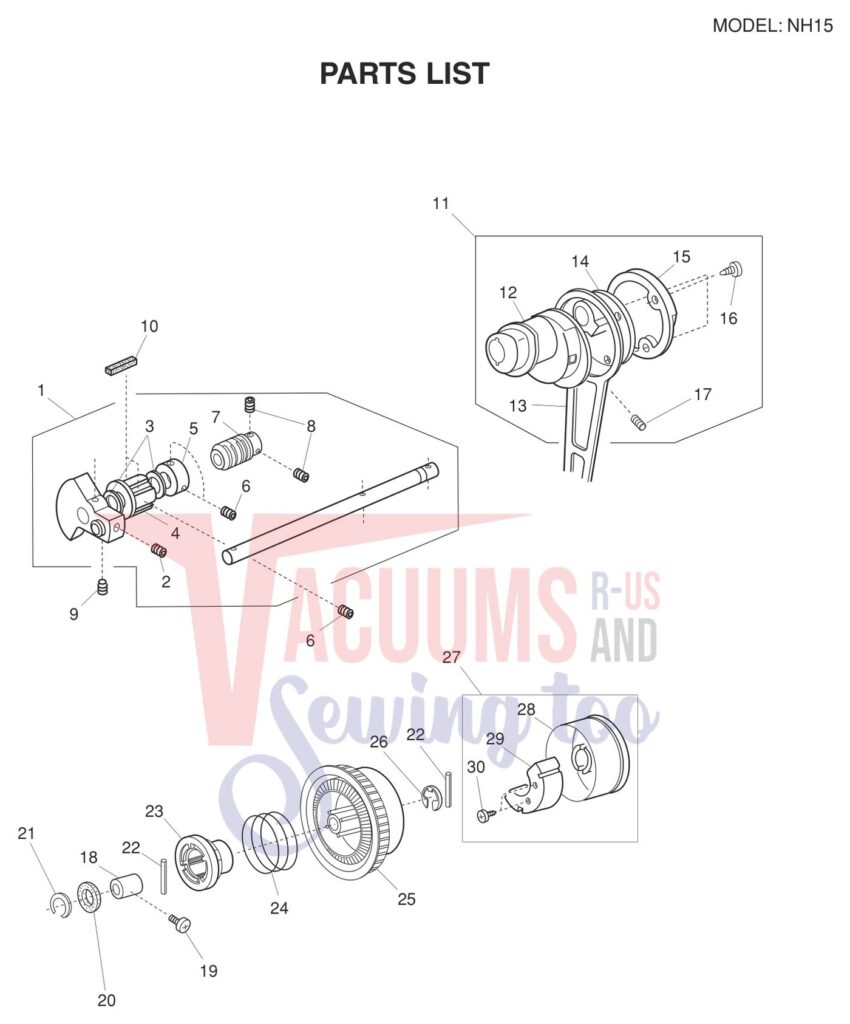 Janome NH15 exploded schematic diagram (page 4)