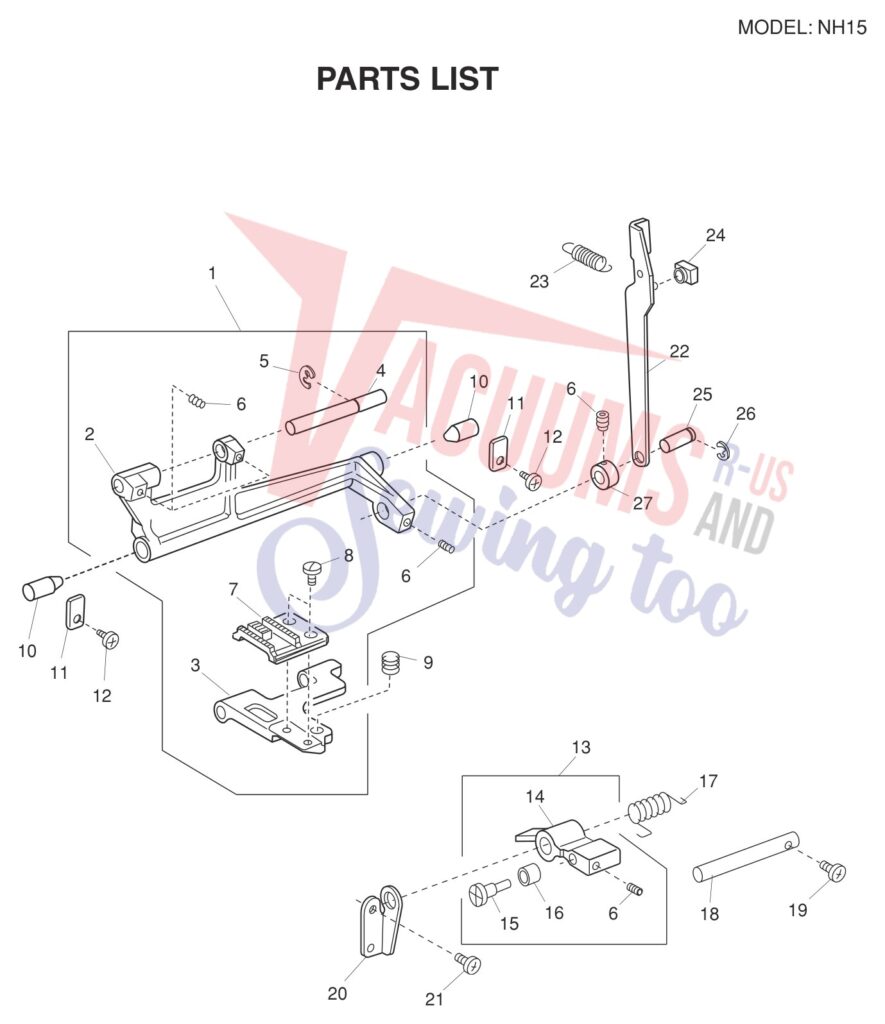 Janome NH15 exploded schematic diagram (page 7)