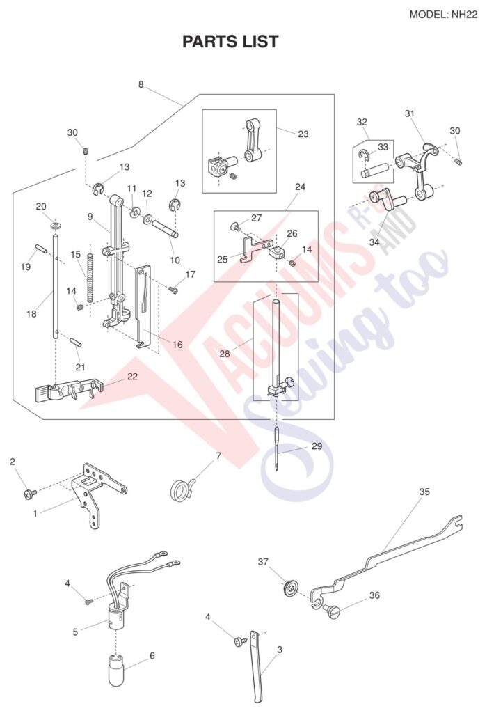 Janome NH22 exploded schematic diagram (page 3)