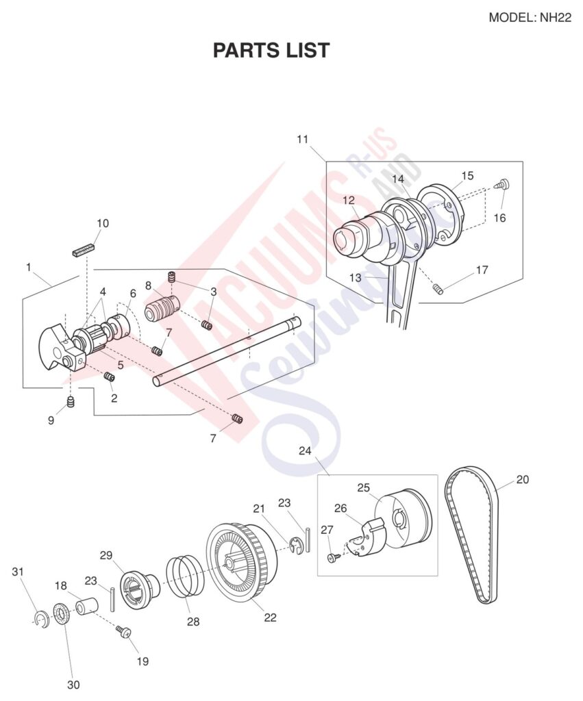 Janome NH22 exploded schematic diagram (page 4)
