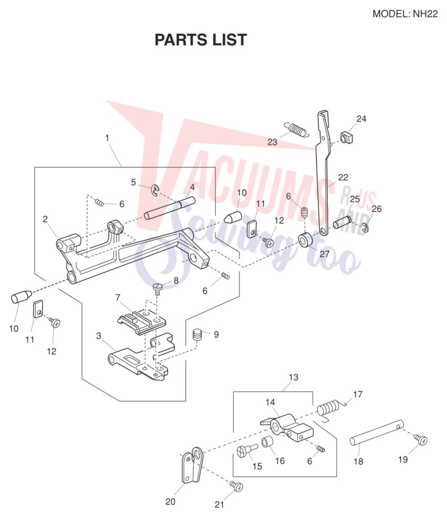 Janome NH22 exploded schematic diagram (page 7)
